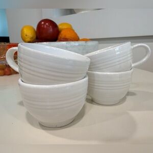 White Ceramic Espresso Cups - Made in Portugal - set of 4